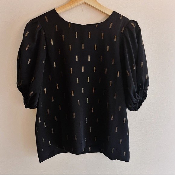 Madewell Metallic Jacquard Puff Sleeve Top - Picture 7 of 16